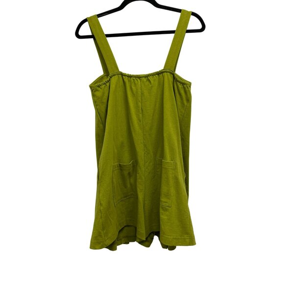 Free People Beach Green Cotton Romper Dress With Pockets XS - Picture 3 of 4